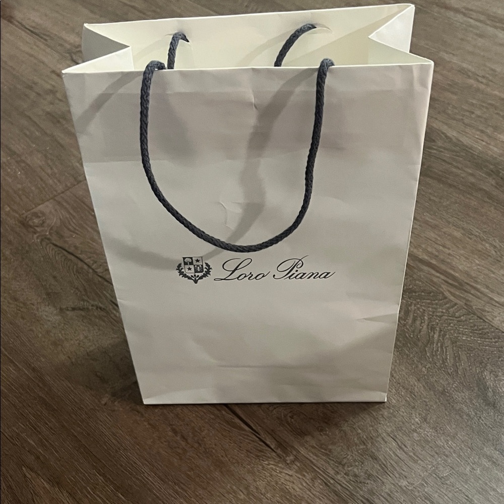 Loro Piana White Shopping Bag with Black Handles